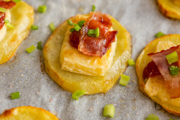 Potato Patty Appetizer with Brie, Cranberry Jam, and Bacon – Holiday Finger Food