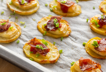 Potato Patty Appetizer with Brie, Cranberry Jam, and Bacon – Holiday Finger Food