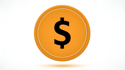 Obraz premium Gold Dollar Coin Icon – Money Symbol, Finance & Currency Illustration 