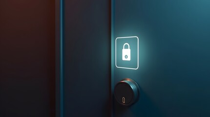 key unlocking glowing digital smart home door