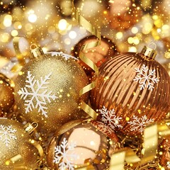 Festive Christmas Ornaments and Baubles &ndash; Holiday Decoration Still Life 