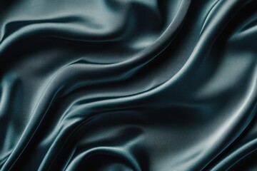 Fototapeta premium Elegant teal silk fabric draped artistically, reflecting subtle light and shadows