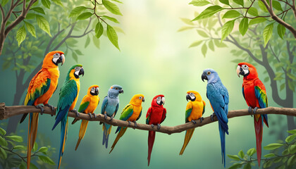 Macaws on a Branch