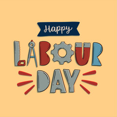 Happy Labour Day: Celebration with Tools: Celebrate labor day with a vintage design that features classic tools that evoke craftsmanship and celebrates dedication. 