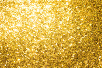 Abstract blurred shiny gold fabric texture background, blank gold fabric pattern background