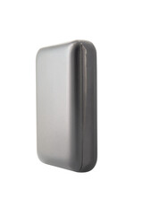 Black portable power bank isolated on white background