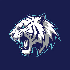 White Tiger Mascot Logo