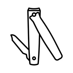 Manicure Nail Clipper Icons. Nail Grooming and Personal Care Tool Symbols.