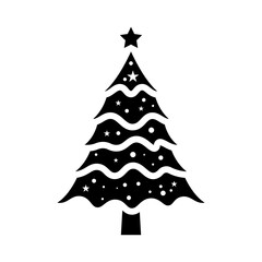 Obraz premium Christmas tree icon. Stylized simple vector fir tree isolated on white background, eps10.