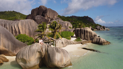 Rock boulders on Baie Lazare beach, a location where lots of wedding couple have there wedding ceremony and photo shootings © Ivan