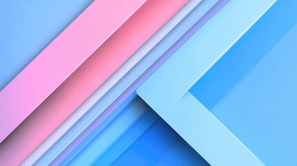 Abstract geometric artwork featuring layered diagonal shapes in shades of pink & blue