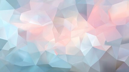 Abstract geometric artwork, featuring soft colors and shapes in a low poly style