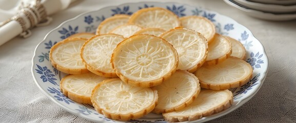 homemade snacks are in the white plate