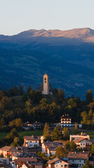 Rosengarten Alps: Aerial Church Sunset