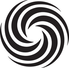 Abstract black and white hypnotic swirl vector illustration design pattern