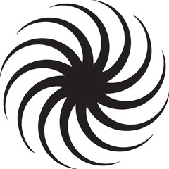 Black and white abstract spiral pattern design vector illustration creating a hypnotic geometric curve texture