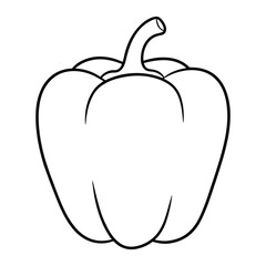 Bell pepper vegetable outline icon. Simple linear vector of sweet capsicum for healthy cooking, salad recipe, and market logo.