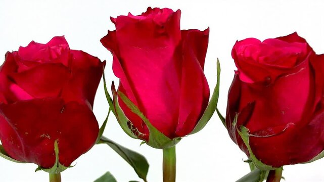 Sbocciare di rose rosse in timelapse