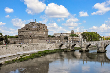 Italy. Rome. Castel Sant'Angelo and Ponte Sant'Angelo