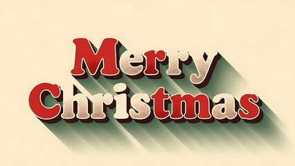 Festive Christmas Message: A vintage-style Merry Christmas greeting radiates warmth, crafted with elegant typography and evocative shadows, capturing the nostalgic essence of the holiday season.