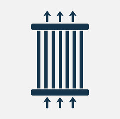 Radiator Heater with Upflow Arrows — Heating Icon