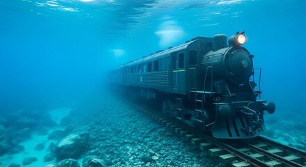 Underwater Train - A Surreal Journey Through the Depths.