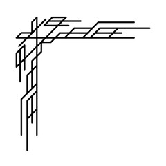 Line geometric corner. Tribal ethnic decorative linear element.