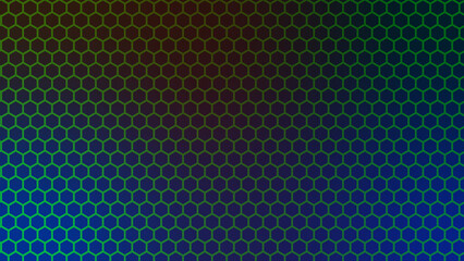 Abstract background with hexagonal grid pattern and color gradient