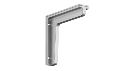 Modern metal shelf bracket L-shaped support for industrial or home shelving isolated on white background for design