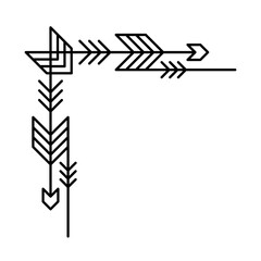 Line geometric corner. Tribal ethnic decorative linear element.
