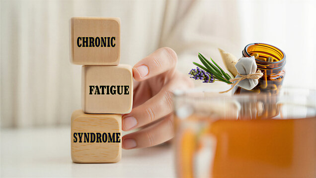 Chronic Fatigue Syndrome: Understanding ME/CFS & Natural Wellness. Holistic Health & Diagnosis Concept.