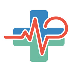 Hospital Logo Design with Medical Cross and Healthcare Elements