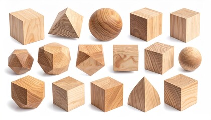 Wood geometric shapes