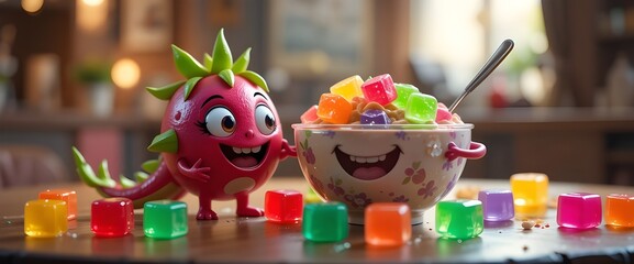 beautiful and colorful candies made of dragon fruit