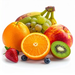 fruits on white background