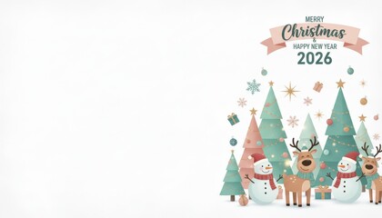 Festive winter celebration christmas 2026 digital illustration holiday theme cheerful environment whimsical viewpoint joyful concept for seo impact