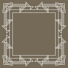 Line geometric frame. Tribal ethnic decorative linear background.