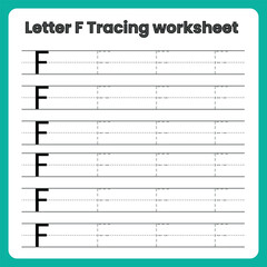 Capital Letter F Tracing Worksheet &ndash; Uppercase Handwriting Practice Page