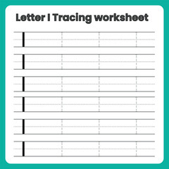 Capital Letter I Tracing Worksheet &ndash; Uppercase Handwriting Practice Page