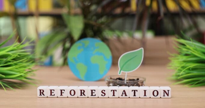 Exploring the beauty of reforestation in a creative and colorful setting with global awareness