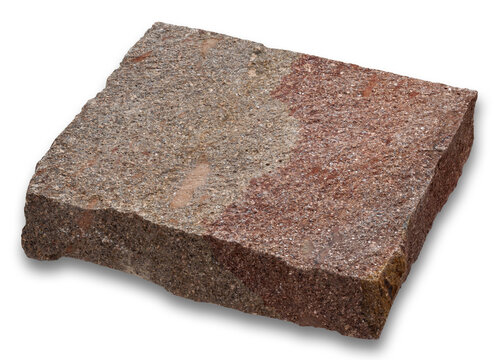 Close-up of red porphyry slab with rough edges and warm tones&mdash;ideal for architecture, landscaping, and design.