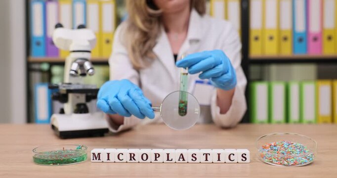 Explore the fascinating world of microplastics through hands-on experiments in a colorful lab setting