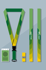 Lanyard Design Template Set for All Company In green Color combinations EPS 10