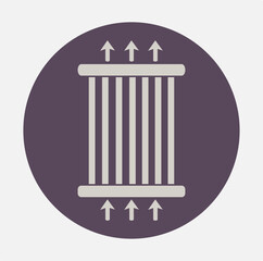 Radiator Heater with Upflow Arrows — Heating Icon