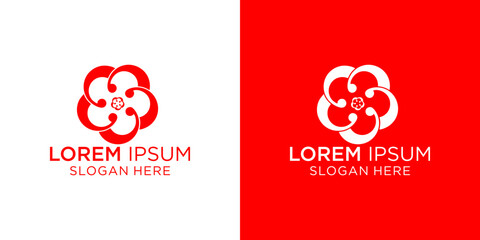 Elegant modern five petal flower logo design showcasing versatile branding options for beauty or wellness enterprises