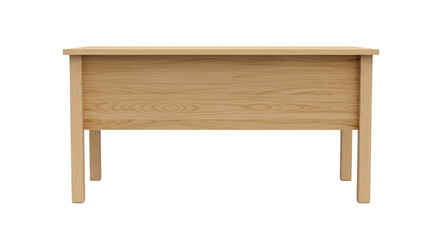 Modern wooden table isolated on white background front view
