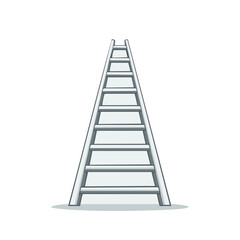 Illustration of Silver Ladder with Steps Isolated on White Background