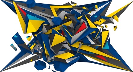Geometric Abstraction - A Dynamic Composition of Shapes and Colors.