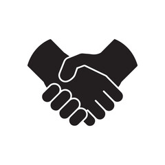 Handshake Silhouette: A simple yet powerful illustration showcasing a handshake, symbolizing agreement and collaboration, perfect for business and partnership concepts.