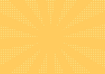 背景　ドット柄と集中線　オレンジ